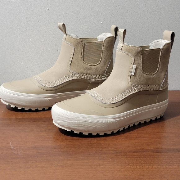 Vans Beige High-Top Sneakers with White Soles - Picture 1 of 9